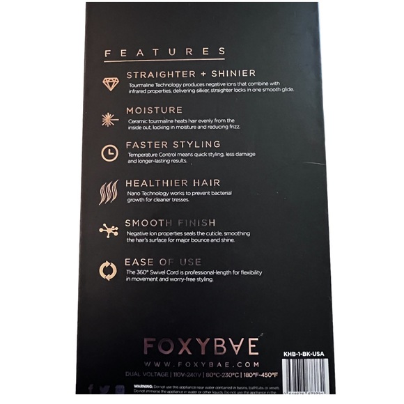 FoxyBae Hair Straightening Ceramic Tourmaline Brush - Picture 6 of 12